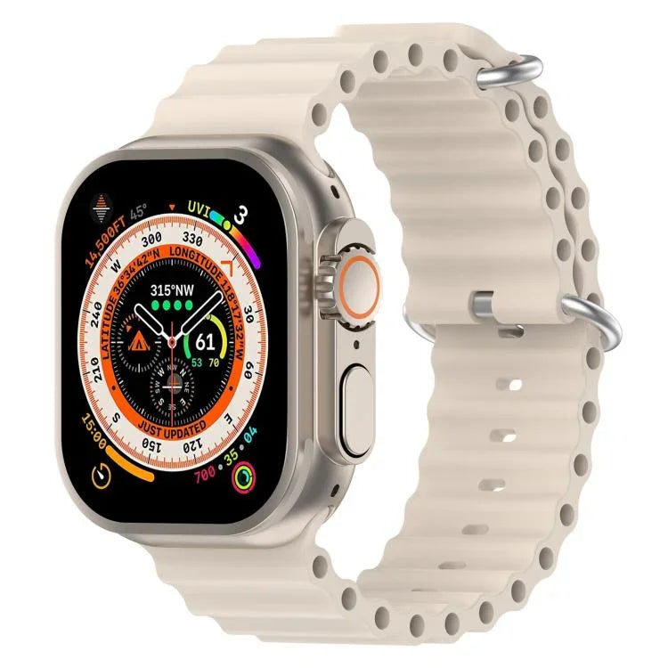 سوار ساعة سيليكون بتصميم المحيط من xDfind، لساعات Apple Watch بمقاسات 46مم / 49مم / 45مم / 44مم، لساعات Apple Watch بمقاسات 42مم / 41مم / 40مم / 38مم