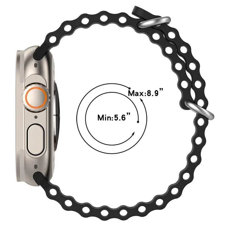 سوار ساعة سيليكون بتصميم المحيط من xDfind، لساعات Apple Watch بمقاسات 46مم / 49مم / 45مم / 44مم، لساعات Apple Watch بمقاسات 42مم / 41مم / 40مم / 38مم