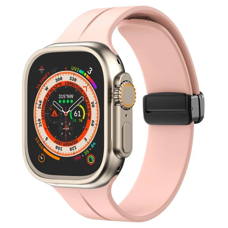 سوار ساعة سيليكون بمشبك مغناطيسي بلون موحد من xDfind، لساعات Apple Watch بمقاسات 46مم / 49مم / 45مم / 44مم، لساعات Apple Watch بمقاسات 42مم / 41مم / 40مم / 38مم
