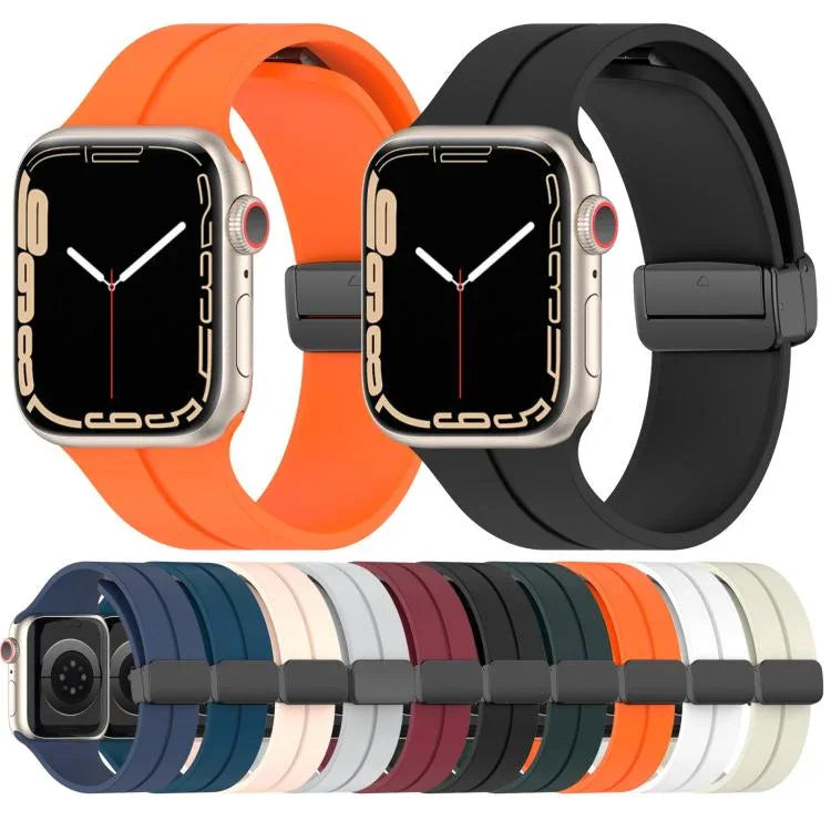 سوار ساعة سيليكون بمشبك مغناطيسي بلون موحد من xDfind، لساعات Apple Watch بمقاسات 46مم / 49مم / 45مم / 44مم، لساعات Apple Watch بمقاسات 42مم / 41مم / 40مم / 38مم