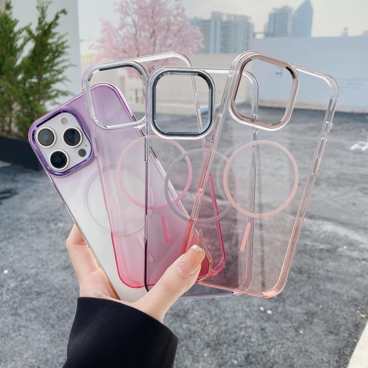 Metal Lens Frame Gradient PC MagSafe Phone Case, For iPhone 13 Pro