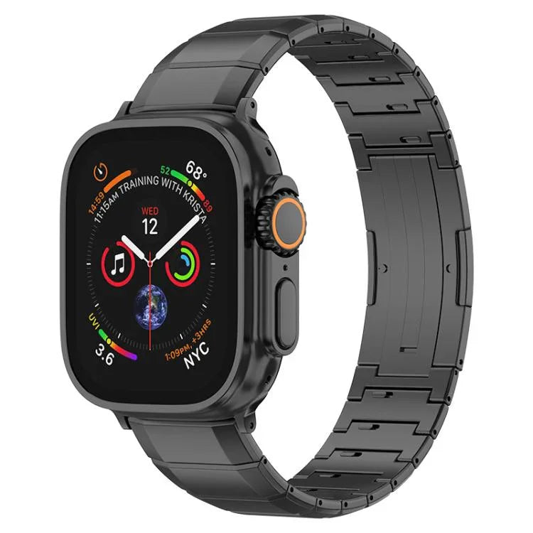 سوار ساعة بمشبك من التيتانيوم الخالص بحبة واحدة، لساعات Apple Watch بمقاسات 46مم / 49مم / 45مم / 44مم، لساعات Apple Watch بمقاسات 42مم / 41مم / 40مم / 38مم