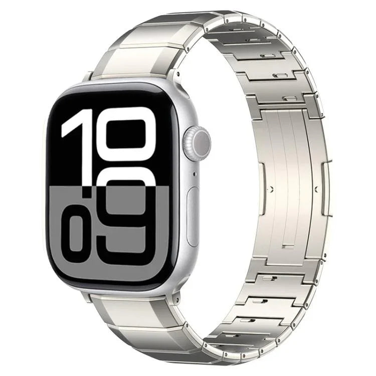 سوار ساعة بمشبك من التيتانيوم الخالص بحبة واحدة، لساعات Apple Watch بمقاسات 46مم / 49مم / 45مم / 44مم، لساعات Apple Watch بمقاسات 42مم / 41مم / 40مم / 38مم