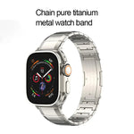 سوار ساعة بمشبك من التيتانيوم الخالص بحبة واحدة، لساعات Apple Watch بمقاسات 46مم / 49مم / 45مم / 44مم، لساعات Apple Watch بمقاسات 42مم / 41مم / 40مم / 38مم