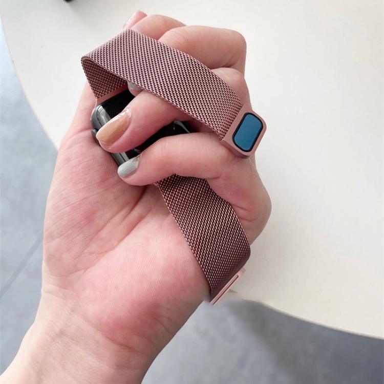 سوار ساعة معدني مغناطيسي بحلقة ميلانيزية من xDfind، لساعات Apple Watch بمقاسات 46مم / 49مم / 45مم / 44مم، لساعات Apple Watch بمقاسات 42مم / 41مم / 40مم / 38مم