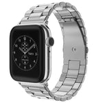 سوار ساعة من الفولاذ المقاوم للصدأ بمشبك قابل للطي وثلاث خرزات من xDfind، لساعات Apple Watch بمقاسات 46مم / 49مم / 45مم / 44مم، لساعات Apple Watch بمقاسات 42مم / 41مم / 40مم / 38مم