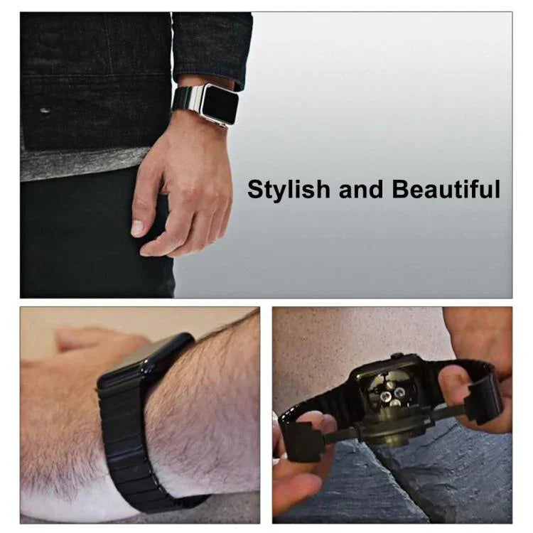 سوار ساعة من الفولاذ المقاوم للصدأ بحبة واحدة من xDfind، لساعات Apple Watch بمقاسات 46مم / 49مم / 45مم / 44مم، لساعات Apple Watch بمقاسات 42مم / 41مم / 40مم / 38مم