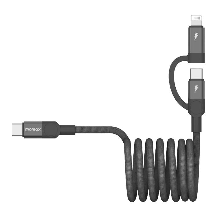 كابل بيانات مغناطيسي Momax Mag.Link Duo 60W USB-C / Type-C إلى USB-C / Type-C / 8 Pin، DC58 بطول 1 متر، DL58 60W 1 متر