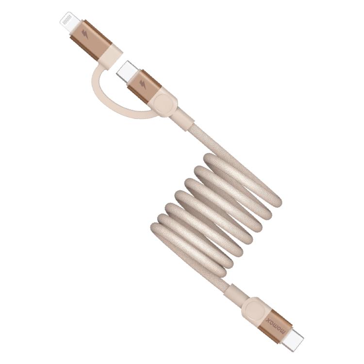 كابل بيانات مغناطيسي Momax Mag.Link Duo 60W USB-C / Type-C إلى USB-C / Type-C / 8 Pin، DC58 بطول 1 متر، DL58 60W 1 متر