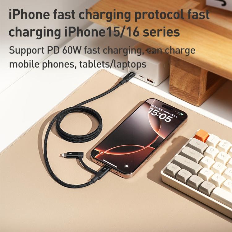 كابل بيانات مغناطيسي Momax Mag.Link Duo 60W USB-C / Type-C إلى USB-C / Type-C / 8 Pin، DC58 بطول 1 متر، DL58 60W 1 متر