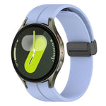 xDfind Fold Magnetic Black Buckle Silicone Watch Band, For Samsung Galaxy Watch7 / FE / 6 / 5 / 4