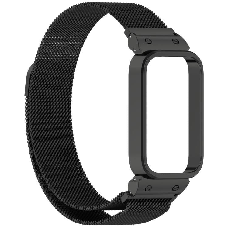 xDfind Watch Frame Integrated Milan Magnetic Metal Watch Band, For Redmi Band 3 / Xiaomi Smart Band 9 Active, For Redmi Band 2 / Xiaomi Smart Band 8 Active