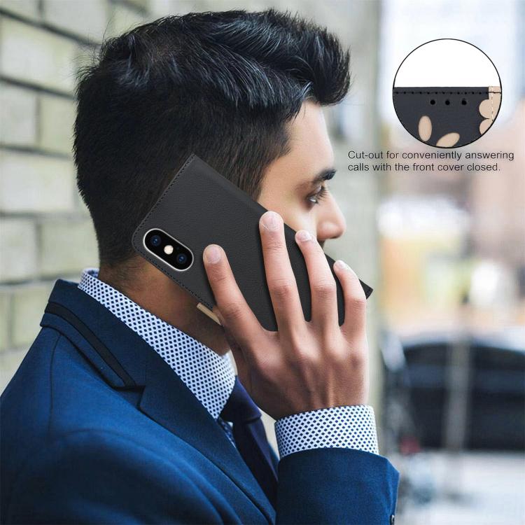 غطاء هاتف جلدي بنمط زهرة مجوفة ملونة مع توصيل وخاصية RFID، لهواتف iPhone XS Max، iPhone 6 Plus / 7 Plus / 8 Plus، iPhone 6 / 7 / 8