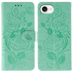 غطاء هاتف جلدي منقوش بوردة وفراشة، لهواتف iPhone 17e / 16e، iPhone 17 Pro Max، iPhone 17 Pro، iPhone 17، iPhone Air