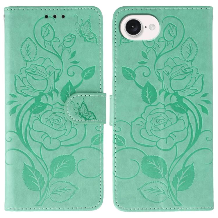 غطاء هاتف جلدي منقوش بوردة وفراشة، لهواتف iPhone 17e / 16e، iPhone 17 Pro Max، iPhone 17 Pro، iPhone 17، iPhone Air