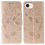 غطاء هاتف جلدي منقوش بوردة وفراشة، لهواتف iPhone 17e / 16e، iPhone 17 Pro Max، iPhone 17 Pro، iPhone 17، iPhone Air