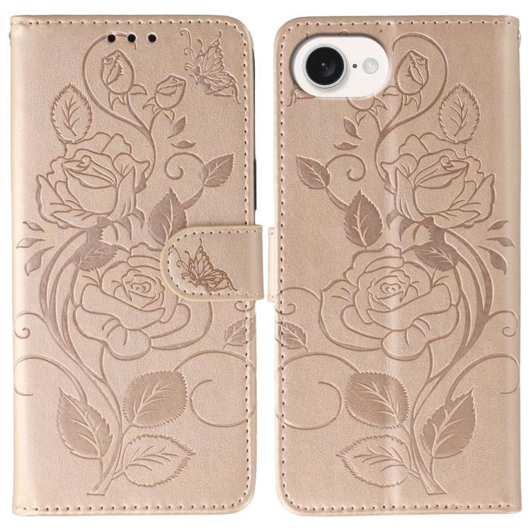 غطاء هاتف جلدي منقوش بوردة وفراشة، لهواتف iPhone 17e / 16e، iPhone 17 Pro Max، iPhone 17 Pro، iPhone 17، iPhone Air