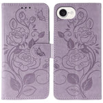 غطاء هاتف جلدي منقوش بوردة وفراشة، لهواتف iPhone 17e / 16e، iPhone 17 Pro Max، iPhone 17 Pro، iPhone 17، iPhone Air