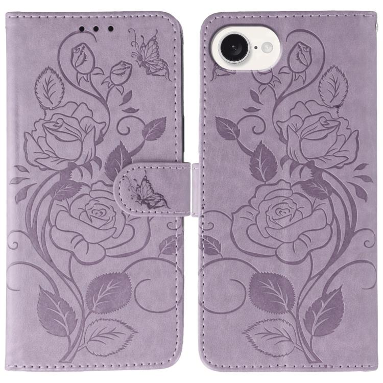 غطاء هاتف جلدي منقوش بوردة وفراشة، لهواتف iPhone 17e / 16e، iPhone 17 Pro Max، iPhone 17 Pro، iPhone 17، iPhone Air