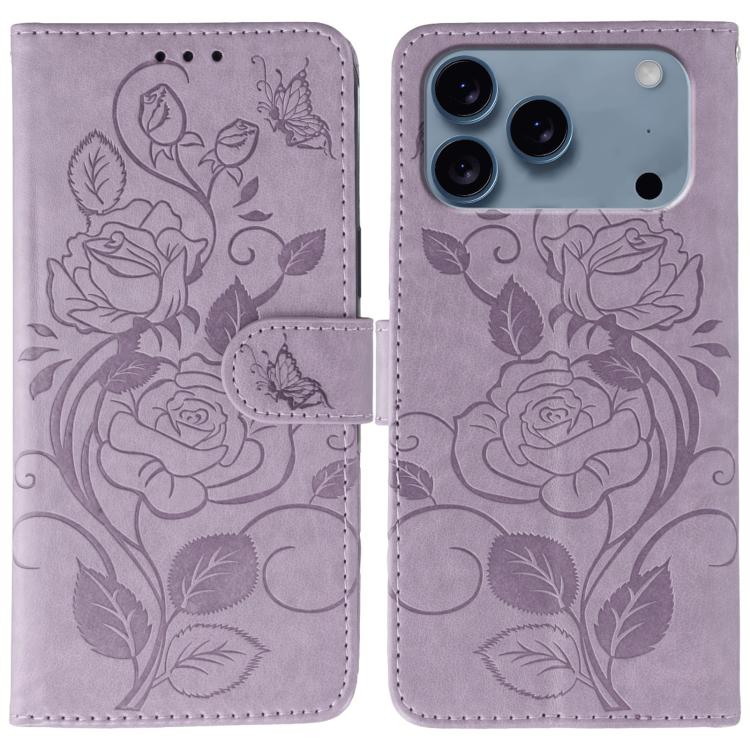 غطاء هاتف جلدي منقوش بوردة وفراشة، لهواتف iPhone 17e / 16e، iPhone 17 Pro Max، iPhone 17 Pro، iPhone 17، iPhone Air