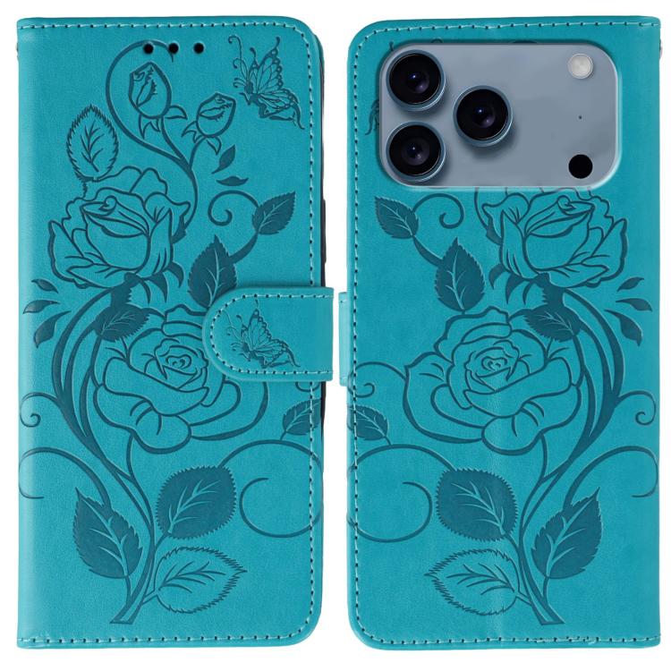 غطاء هاتف جلدي منقوش بوردة وفراشة، لهواتف iPhone 17e / 16e، iPhone 17 Pro Max، iPhone 17 Pro، iPhone 17، iPhone Air