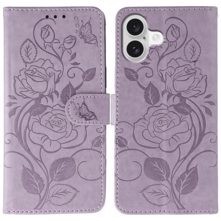 غطاء هاتف جلدي منقوش بوردة وفراشة، لهواتف iPhone 17e / 16e، iPhone 17 Pro Max، iPhone 17 Pro، iPhone 17، iPhone Air