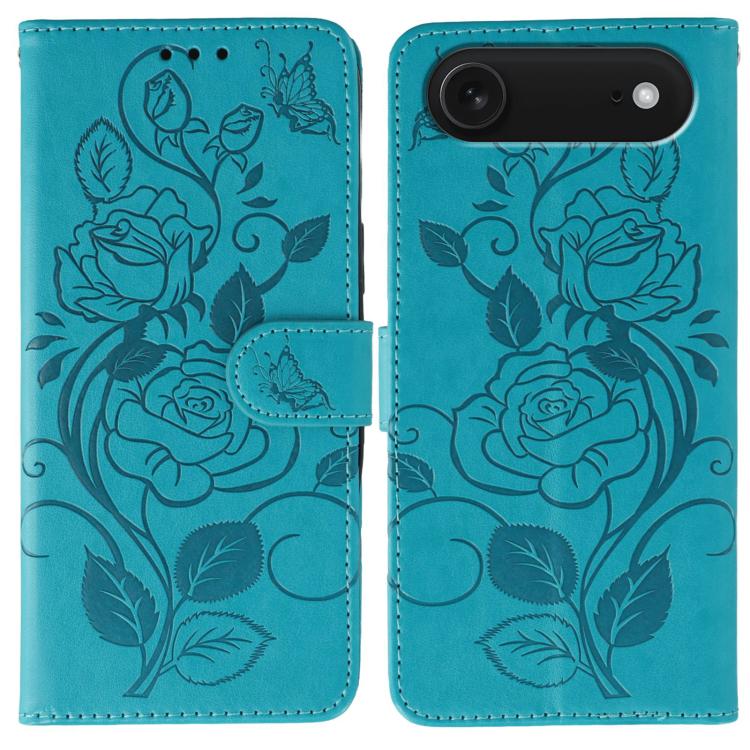 غطاء هاتف جلدي منقوش بوردة وفراشة، لهواتف iPhone 17e / 16e، iPhone 17 Pro Max، iPhone 17 Pro، iPhone 17، iPhone Air