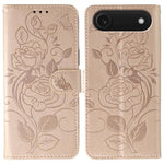 غطاء هاتف جلدي منقوش بوردة وفراشة، لهواتف iPhone 17e / 16e، iPhone 17 Pro Max، iPhone 17 Pro، iPhone 17، iPhone Air