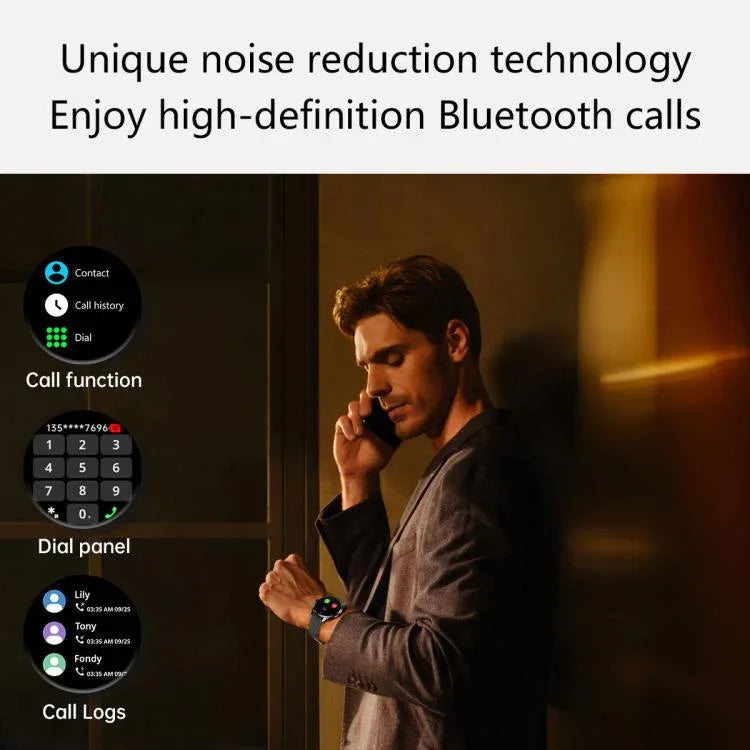 ساعة ذكية H77 بشاشة AMOLED بحجم 1.43 بوصة للصحة واللياقة، مقاومة للماء بمعيار IP67، تدعم مكالمات BT