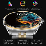 ساعة ذكية H78 بشاشة AMOLED مقاس 1.43 بوصة، مقاومة للماء بمعيار IP67، تدعم مكالمات البلوتوث