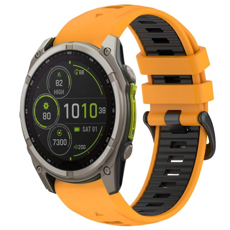 xDfind Dual Color Quick Release Steel Buckle Silicone Watch Band, For Garmin 26mm, For Garmin 22mm, For Garmin 20mm