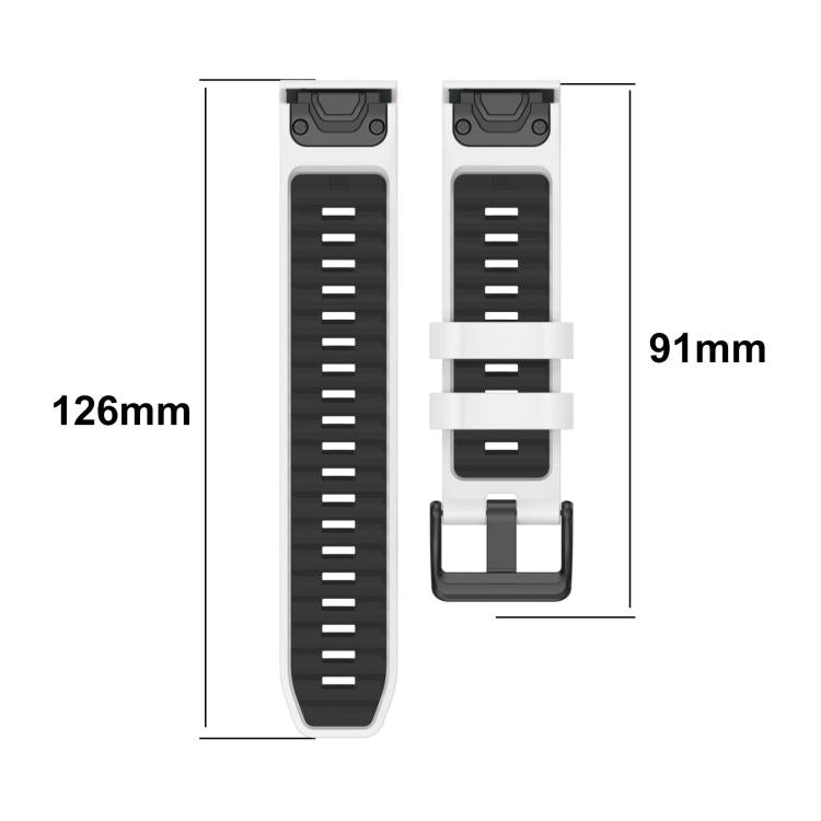 xDfind Dual Color Quick Release Steel Buckle Silicone Watch Band, For Garmin 26mm, For Garmin 22mm, For Garmin 20mm
