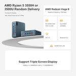 حاسوب صغير GXMO GN7 بنظام ويندوز 11، معالج AMD Ryzen 5 3550H رباعي النواة، 16GB+512GB