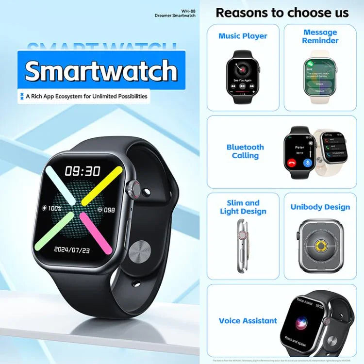 ساعة ذكية WK WH-08 Dreamer S، شاشة 2.01 بوصة، تدعم مكالمات البلوتوث