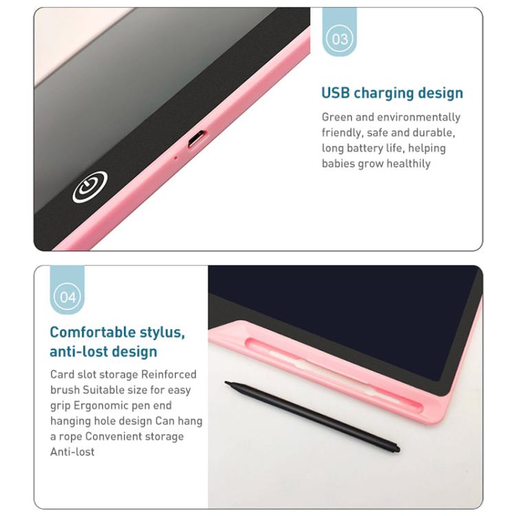 16 inch Rechargeable Children Drawing Board LCD Writing Tablet, Pink / Green Writing, Black / Green Writing, Pink / Color Writing, Black / Color Writing, Blue / Color Writing