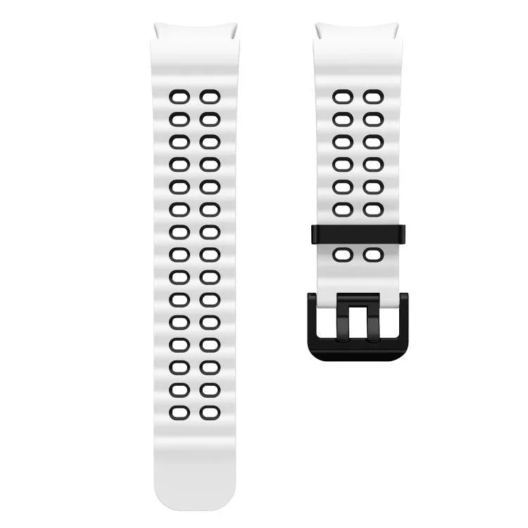 سوار ساعة سيليكون ثنائي اللون مع صفين من الثقوب Ocean، لساعات Samsung Galaxy Watch 7 مقاس 40 / 44مم