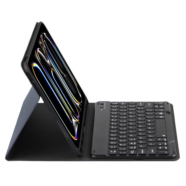 غطاء لوحي من الجلد مع لوحة مفاتيح بلوتوث بإضاءة ملونة، لجهاز iPad Air 11 2024 / Air 11 2025، لجهاز iPad Air 5 / Air 4 10.9