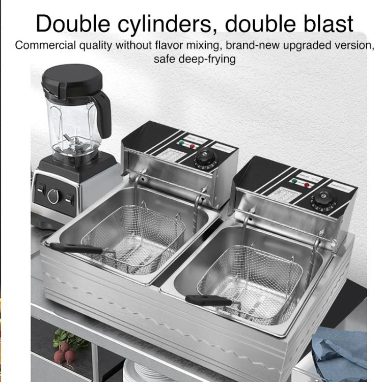 Multifunctional Commercial Stainless Steel Thick Electric Fryer Electric Boiler, Single Cylinder 6L, Single Cylinder 6L+Temperature Limiter, Single Cylinder 6L+Timer, Dual Cylinder 12L, Dual Cylinder 12L+Temperature Limiter, Dual Cylinder 12L+Timer    ...