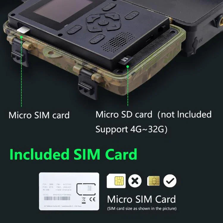 كاميرا صيد بالأشعة تحت الحمراء للرؤية الليلية بدقة 1080P، النسخة الأوروبية 4G PR804G