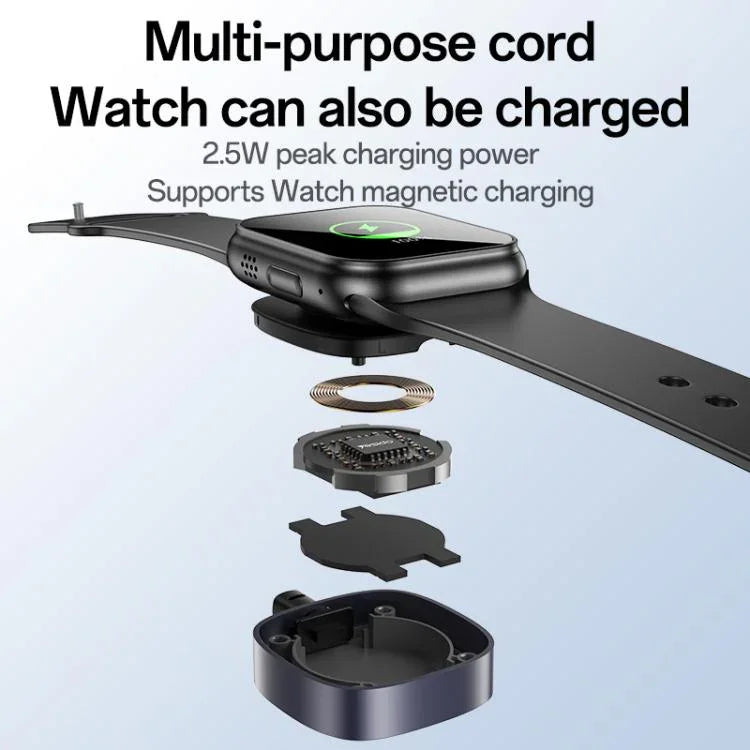 كابل شحن Yesido CA136C بقوة 60 واط USB-C / Type-C إلى Type-C وiWatch 2 في 1، CA136C