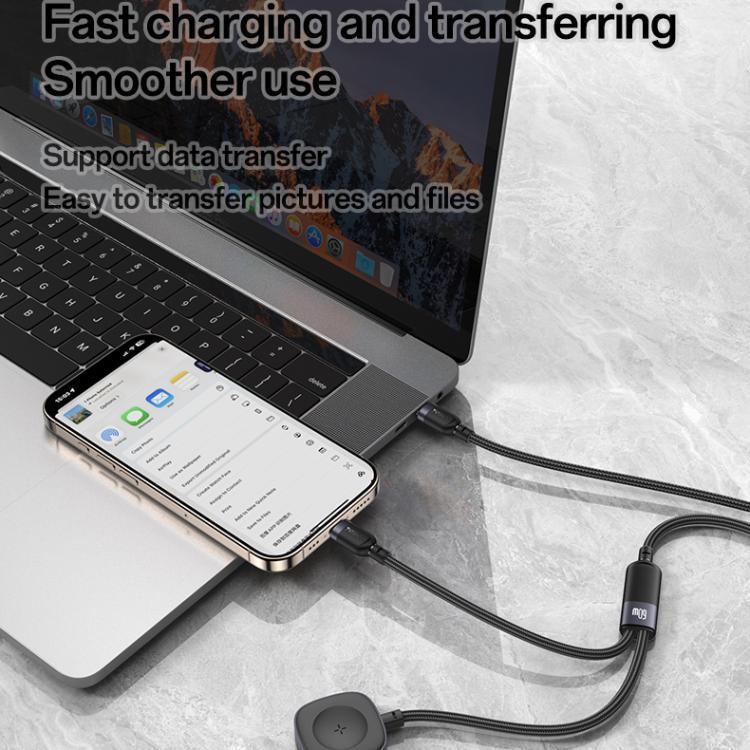 كابل شحن Yesido CA136C بقوة 60 واط USB-C / Type-C إلى Type-C وiWatch 2 في 1، CA136C