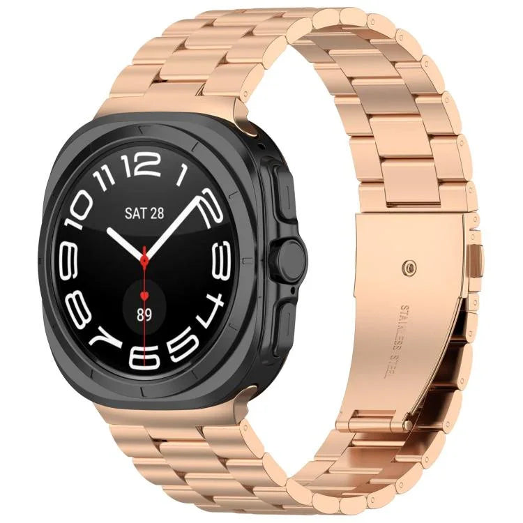 سوار ساعة معدني بثلاث خرزات xDfind، لساعات Samsung Galaxy Watch Ultra 47مم، لساعات Samsung Galaxy Watch 7 / FE / 6 / 5 / 4، لساعات Samsung Galaxy Fit3