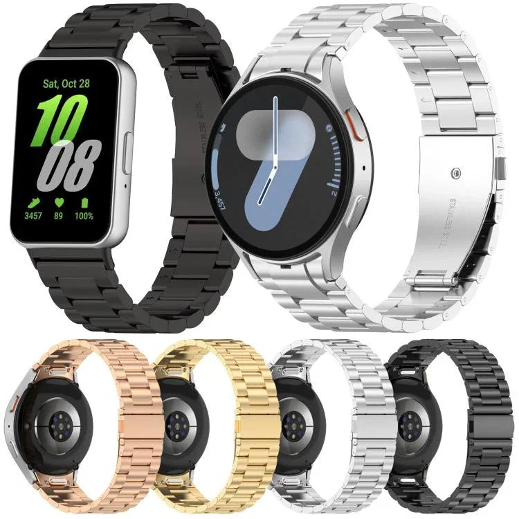 سوار ساعة معدني بثلاث خرزات xDfind، لساعات Samsung Galaxy Watch Ultra 47مم، لساعات Samsung Galaxy Watch 7 / FE / 6 / 5 / 4، لساعات Samsung Galaxy Fit3