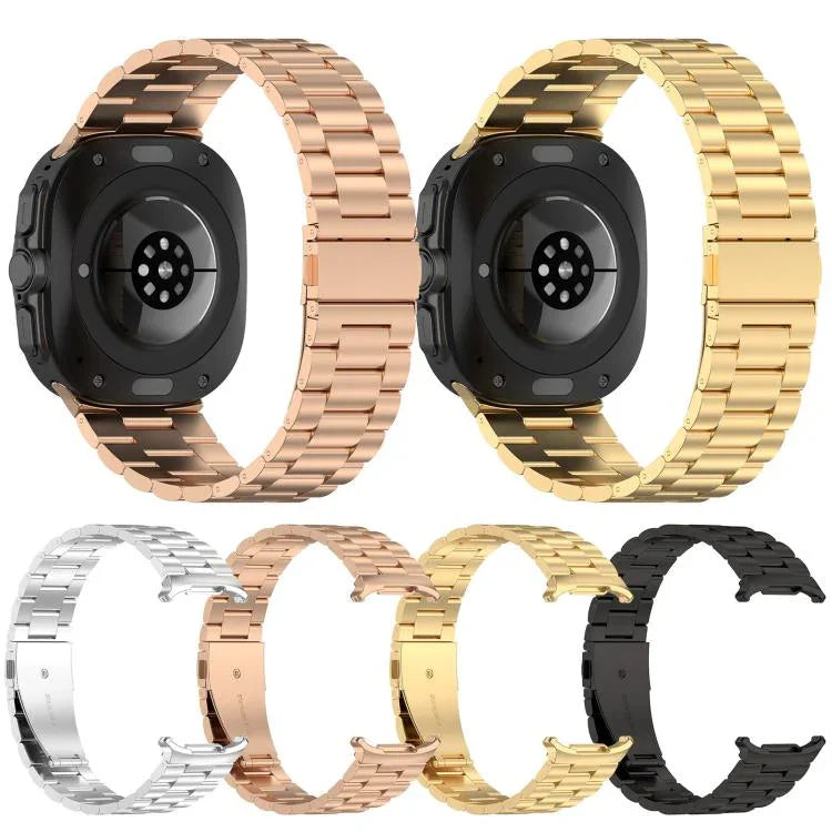 سوار ساعة معدني بثلاث خرزات xDfind، لساعات Samsung Galaxy Watch Ultra 47مم، لساعات Samsung Galaxy Watch 7 / FE / 6 / 5 / 4، لساعات Samsung Galaxy Fit3