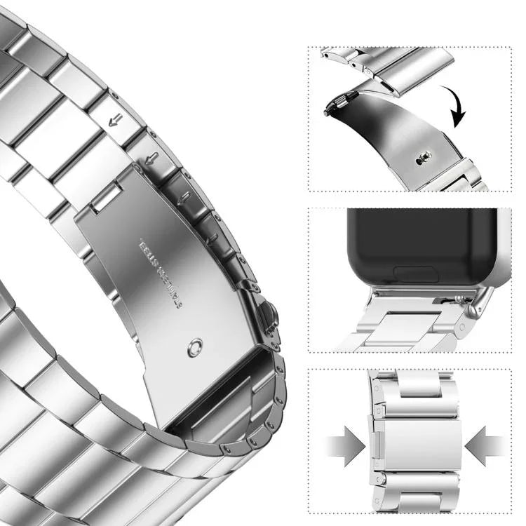 سوار ساعة معدني بثلاث خرزات xDfind، لساعات Samsung Galaxy Watch Ultra 47مم، لساعات Samsung Galaxy Watch 7 / FE / 6 / 5 / 4، لساعات Samsung Galaxy Fit3