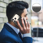 غطاء هاتف جلدي مضاد للسرقة بنقشة قشرة الليتشي مع تقنية RFID، لهواتف iPhone 17 Pro Max، iPhone 17 Pro، iPhone 17، iPhone Air