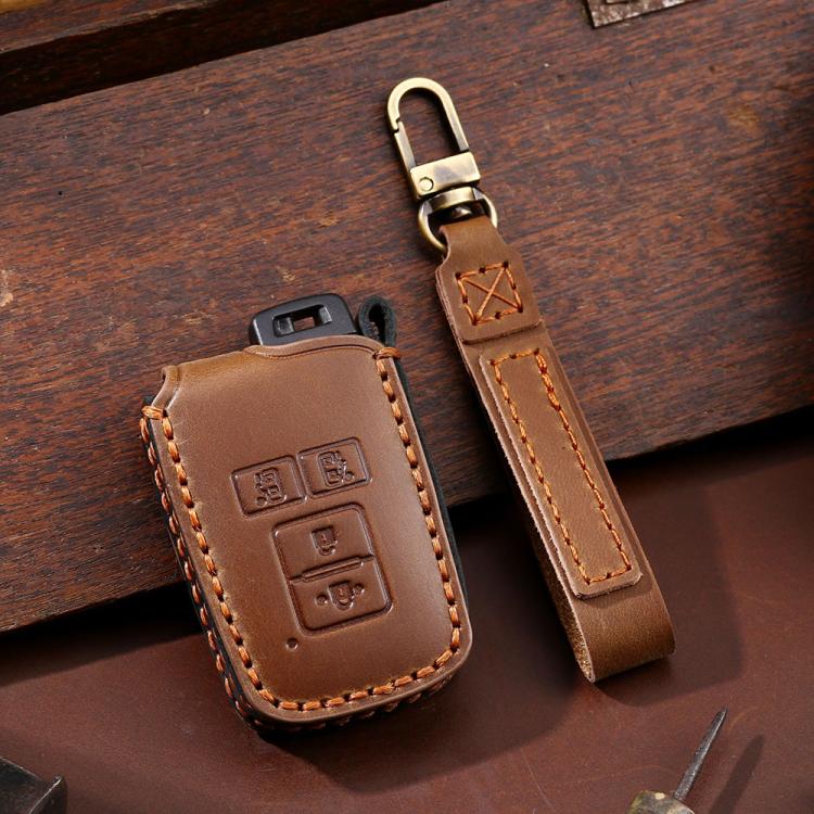 For Toyota North American 4-button C011 Crazy Horse Cowhide Car Key Protection Cover, For Toyota North American 4-button