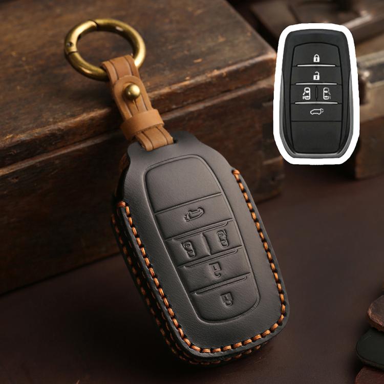 For Toyota SIENNA / Granvia / Alphard / Vellfire Hallmo Crazy Horse Cowhide Car Key Protection Cover, For Toyota SIENNA 4-button, For Toyota SIENNA 5-button, For Toyota SIENNA 6-button