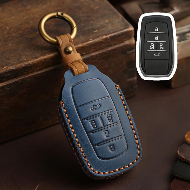 For Toyota SIENNA / Granvia / Alphard / Vellfire Hallmo Crazy Horse Cowhide Car Key Protection Cover, For Toyota SIENNA 4-button, For Toyota SIENNA 5-button, For Toyota SIENNA 6-button
