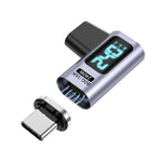 محول مغناطيسي شفط رقمي PD240W من ذكر Type-C إلى أنثى، سرعة 80 جيجابت في الثانية، 60 ألف دورة، رأس مستقيم، رأس زاوية